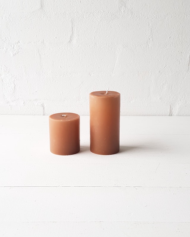 CaramelTerracotta Pillar candle 